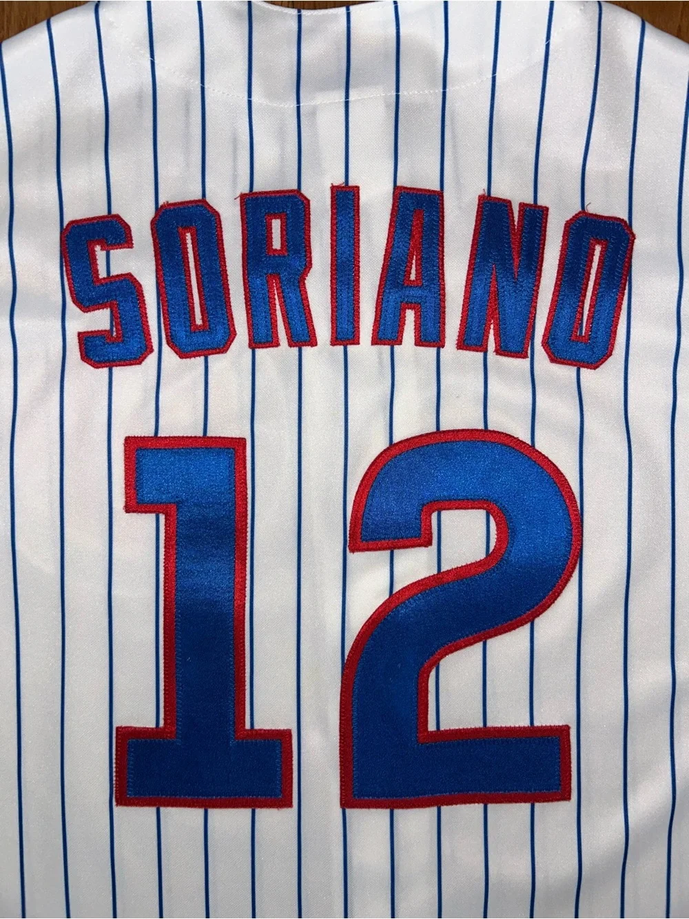 Alfonso Soriano Chicago Cubs Majestic Pinstripe Jersey Size Large